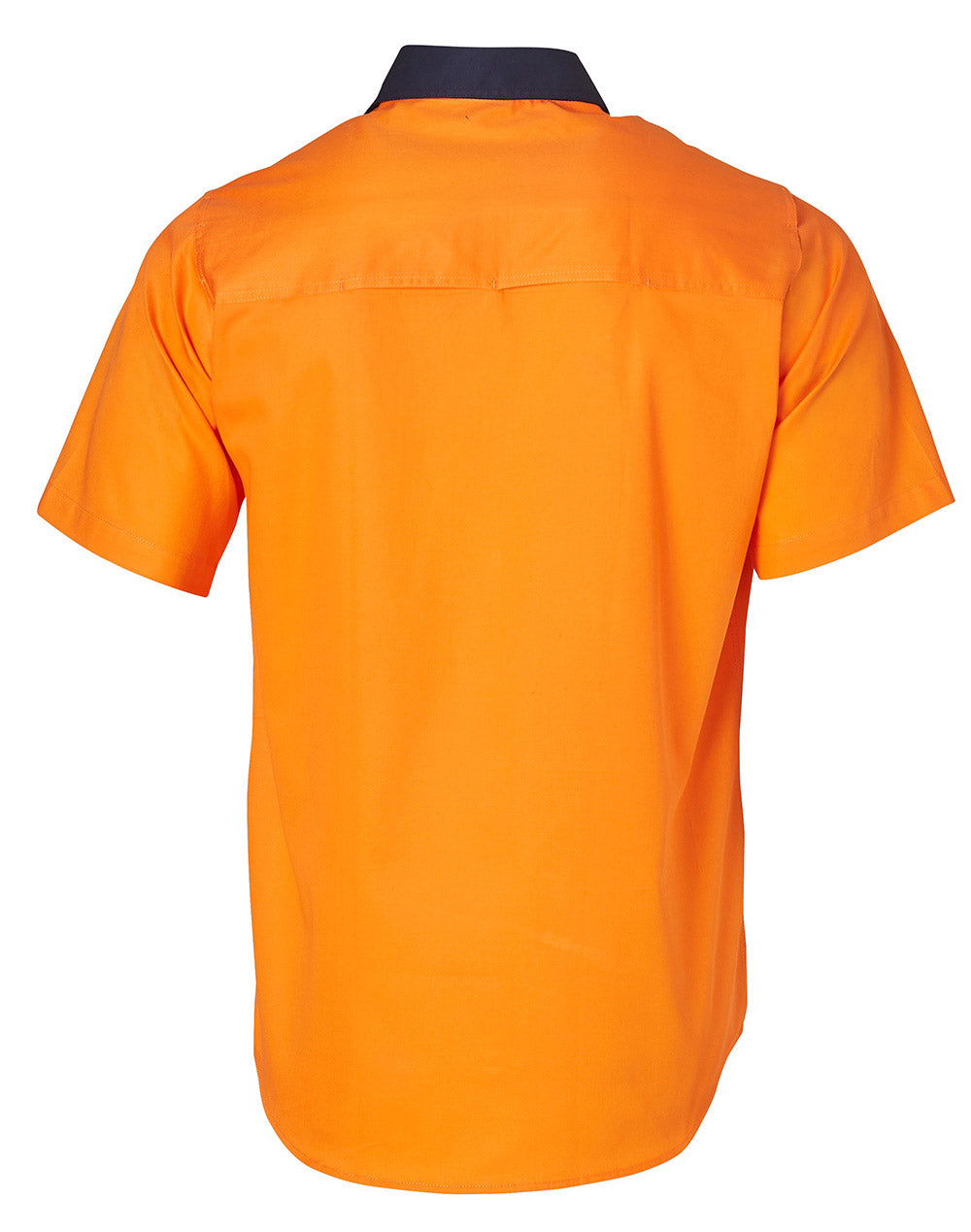 Short Sleeve Safety Shirt - Orange/Navy - Back