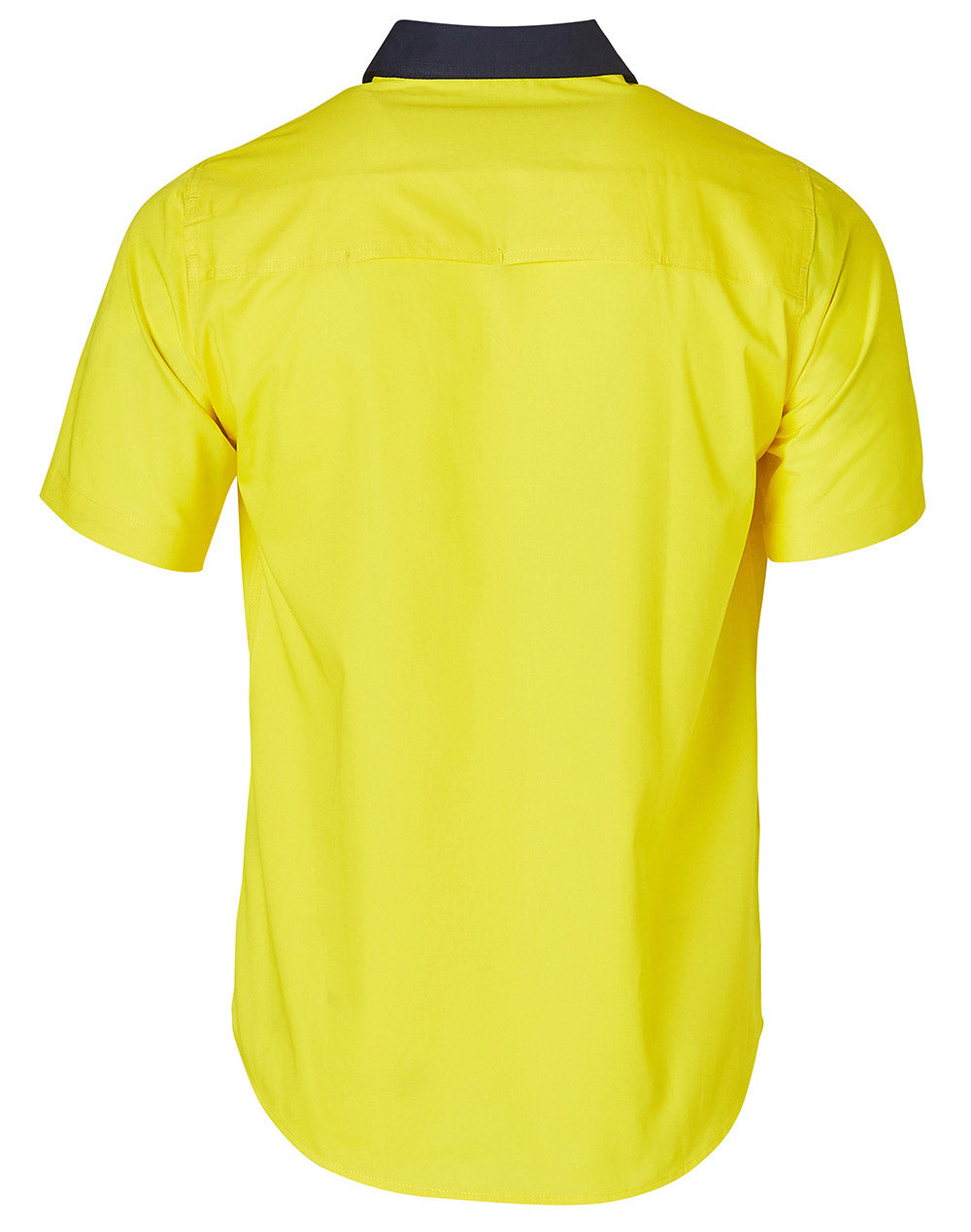 Short Sleeve Safety Shirt - Yellow/Navy - Back
