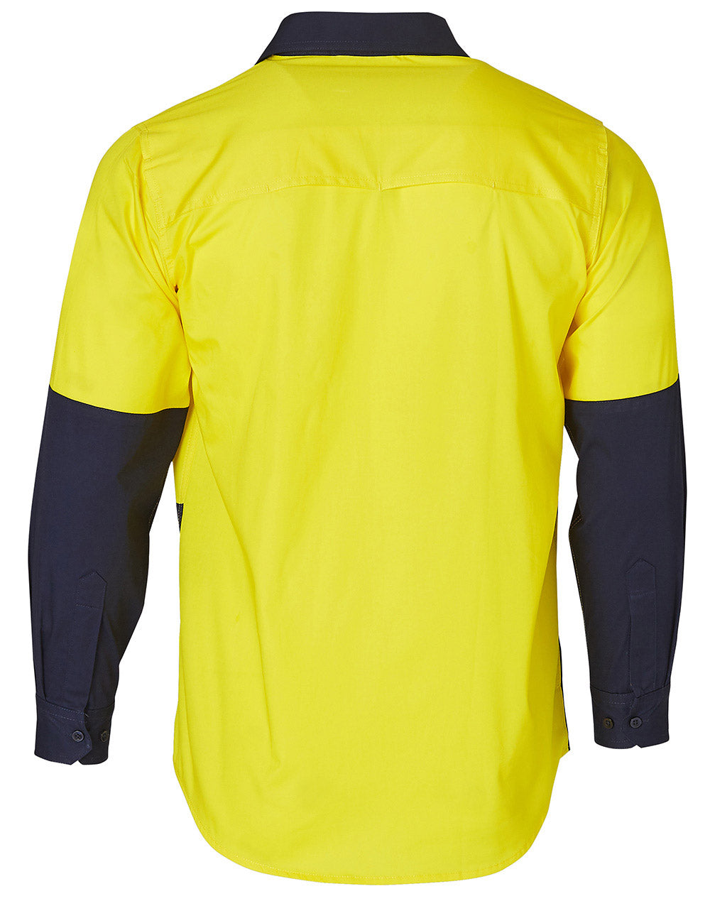 Long Sleeve Safety Shirt - Yellow/Navy - Back