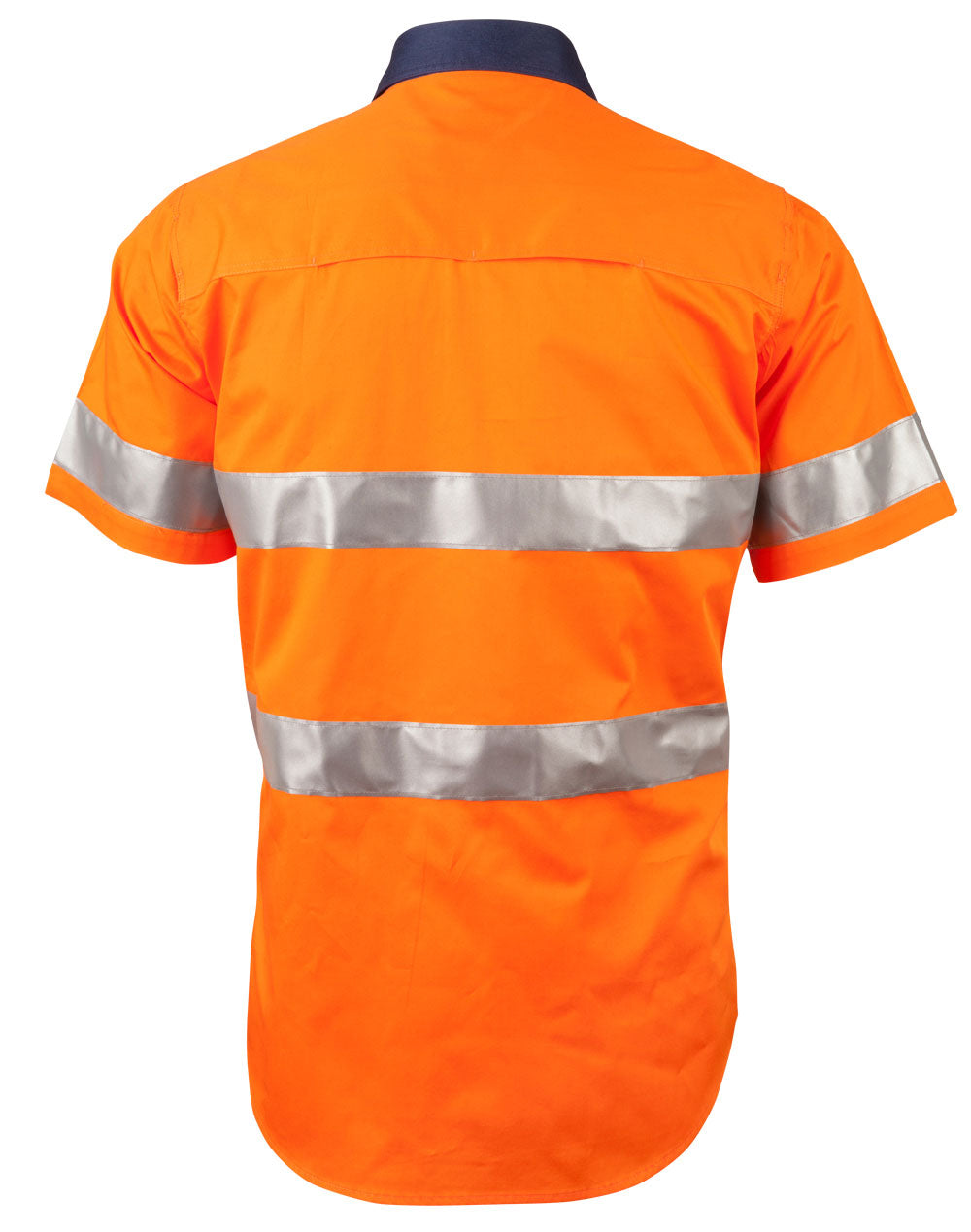 Short Sleeve Safety Shirt - Orange/Navy - Back