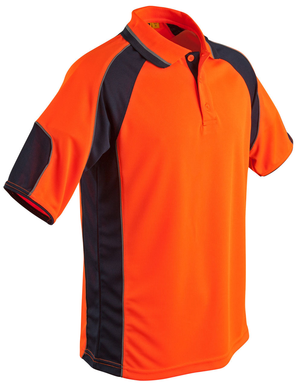 Hi-Vis Polo - Unisex - FluoroOrange/Navy - View