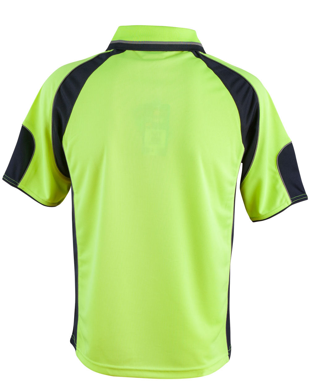 Hi-Vis Polo - Unisex - FluoroYellow/Navy - Back