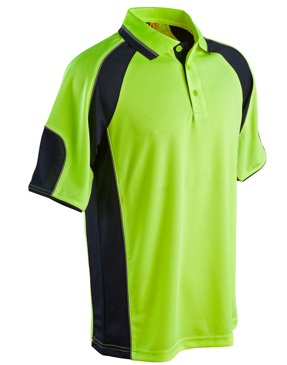 Hi-Vis Polo - Unisex - FluoroYellow/Navy - View