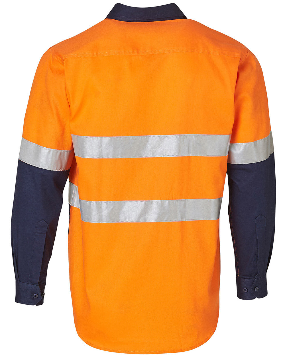 Long Sleeve Safety Shirt - Orange/Navy - Back