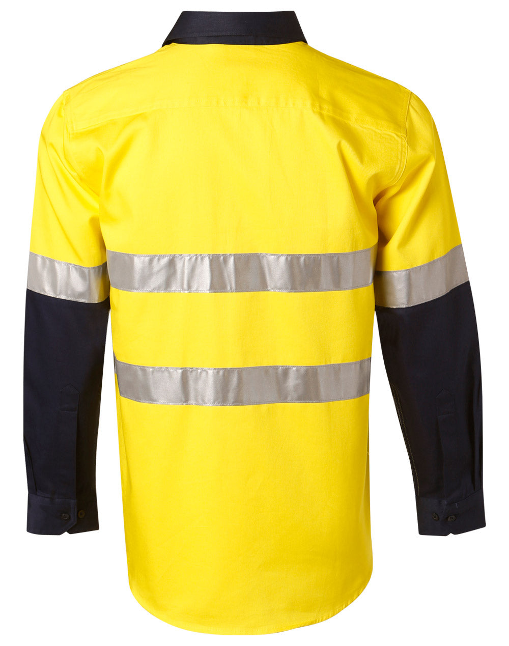 Long Sleeve Safety Shirt - Yellow/Navy - Back