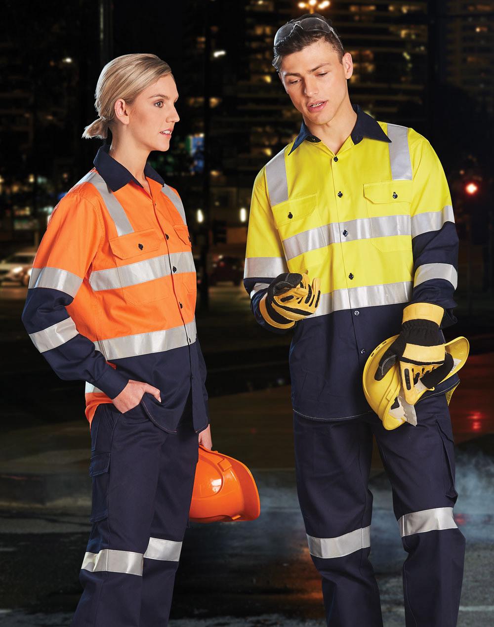 biomotion day/night light weight safety shirt with x back tape configuration
