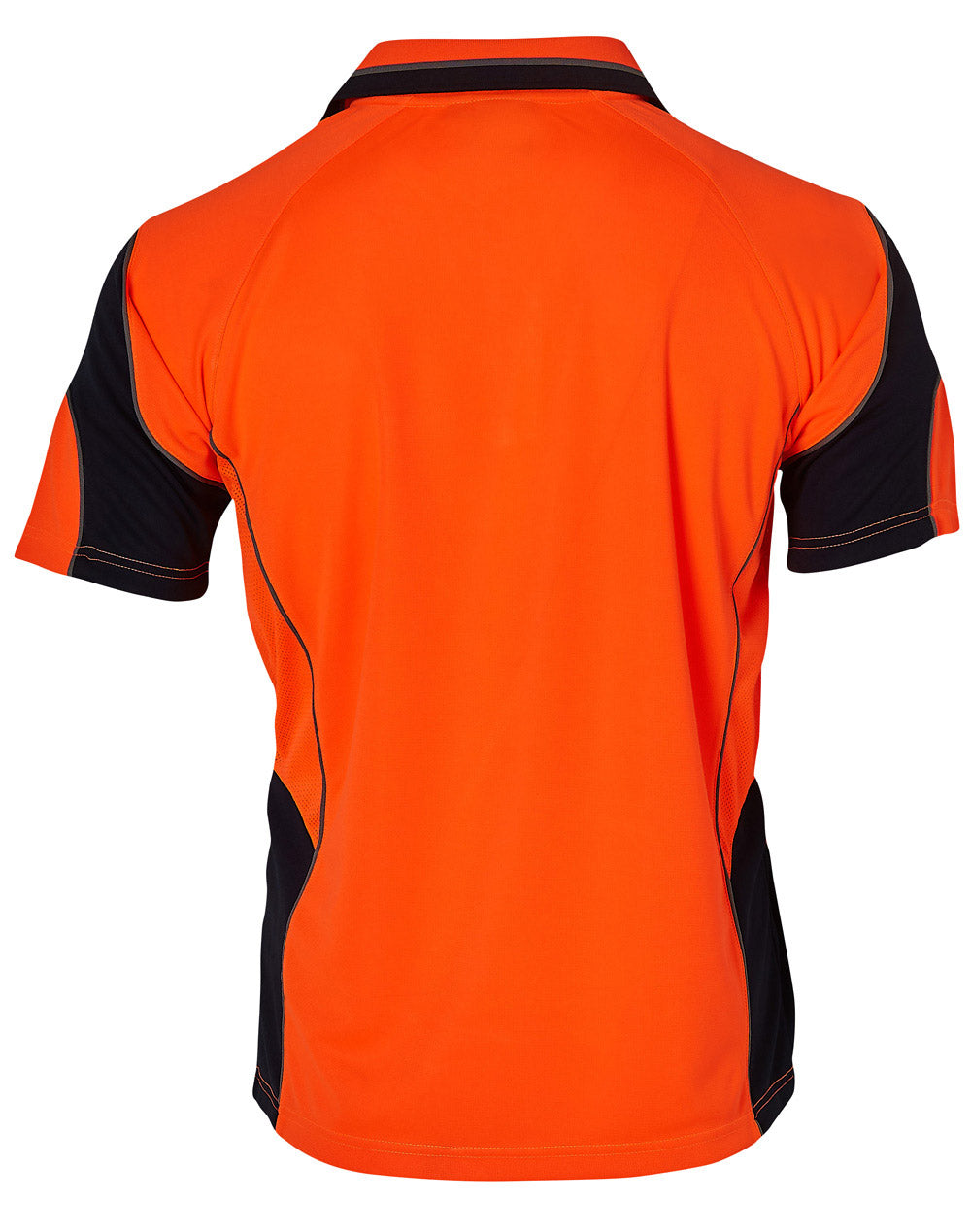 Alliance Short Sleeve Safety Polo - Unisex - Orange/Navy - Back