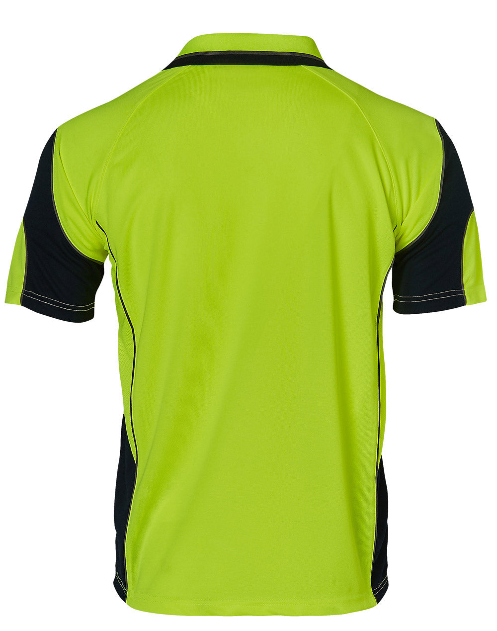 Alliance Short Sleeve Safety Polo - Unisex - Yellow/Navy - Back