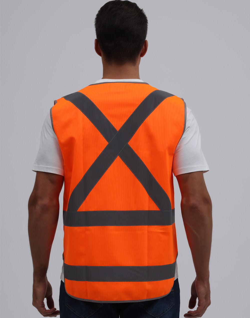 Hi-Vis X Back Safety Vest With Tail - view