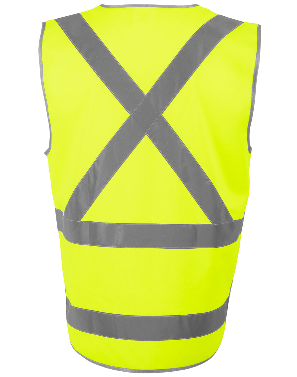 Hi-Vis X Back Safety Vest With Tail - Yellow - Back
