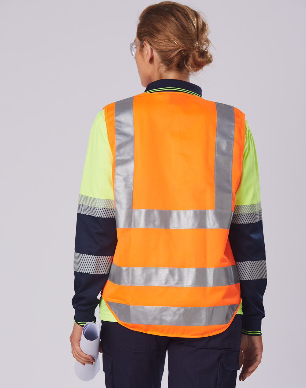 Unisex Truedry® Biomotion Segmented Ls Safety Polo - Back
