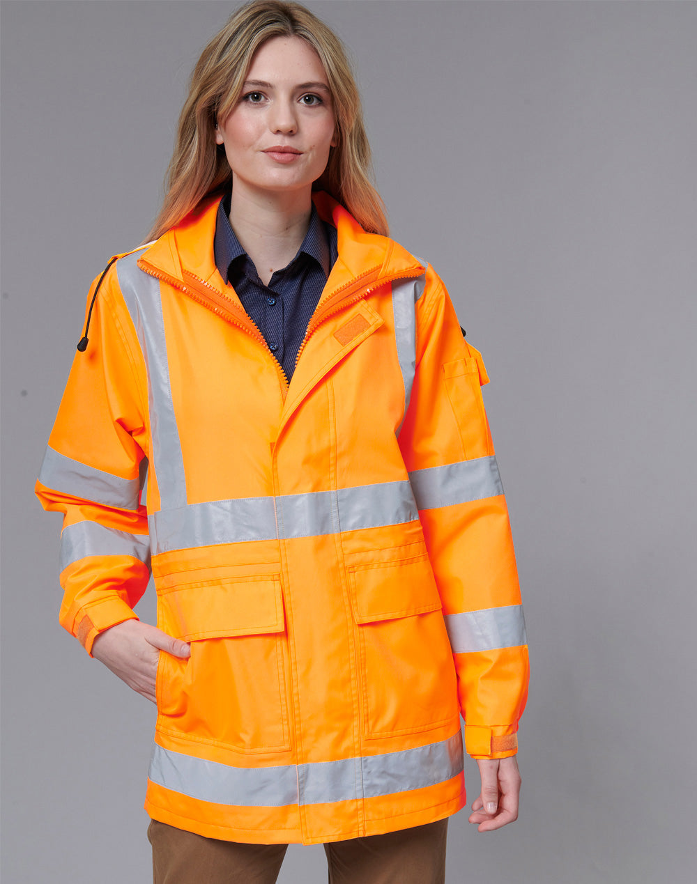 VIC Rail Hi-Vis 3 in 1 Safety Jacket and Vest - Unisex - Orange - View