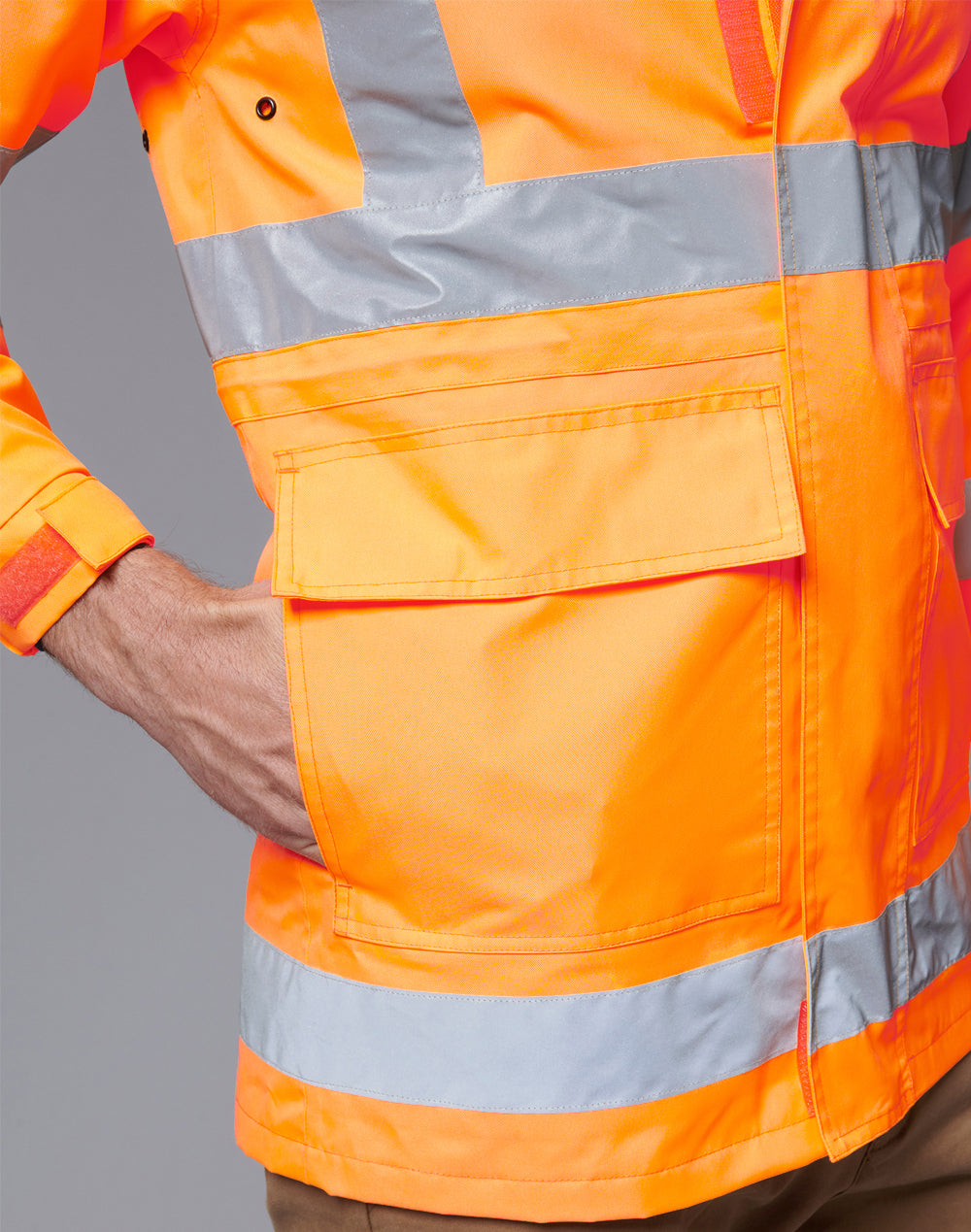 VIC Rail Hi-Vis Safety Jacket - Unisex - Orange - View