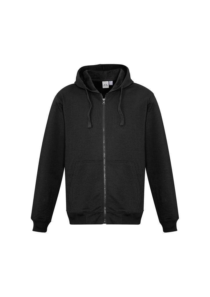 Crew Mens Zip Hoodie - Black - Front