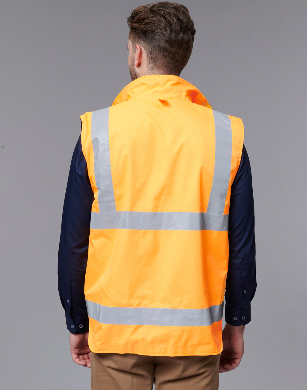 VIC Rail Hi-Vis Reversible Safety Vest - Unisex - Orange/Navy - View