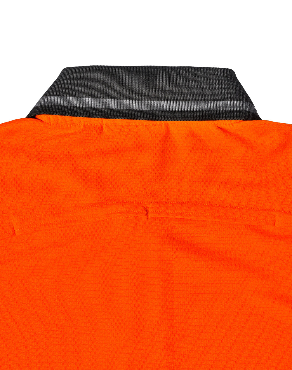 Unisex Hi-Vis Bamboo Charcoal Vented Ss Polo - Orange/Ash - Back