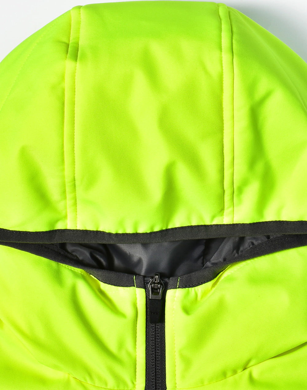 Unisex Hi-Vis Modern Styling Hooded Puffer Jacket - Yellow/Ash - View