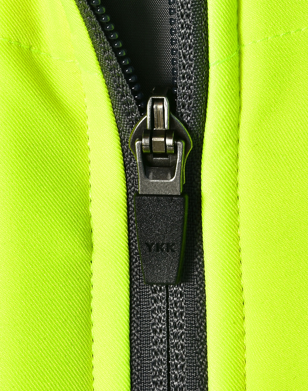 Unisex Hi-Vis Modern Styling Hooded Puffer Jacket - Yellow/Ash - View