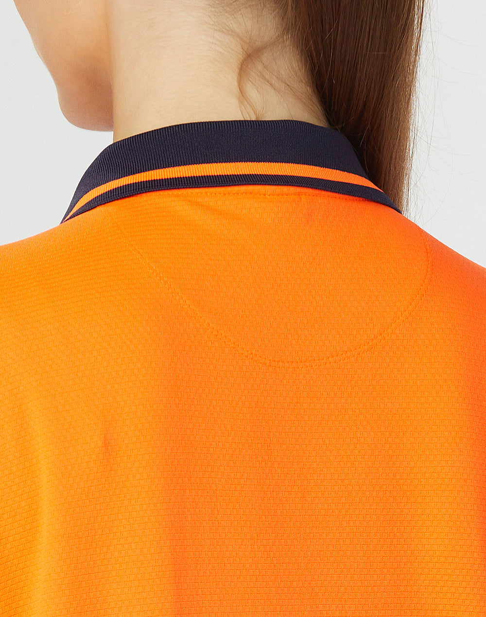 Unisex Hi-Vis Bamboo Charcoal Ss Polo - Orange/Navy - Back