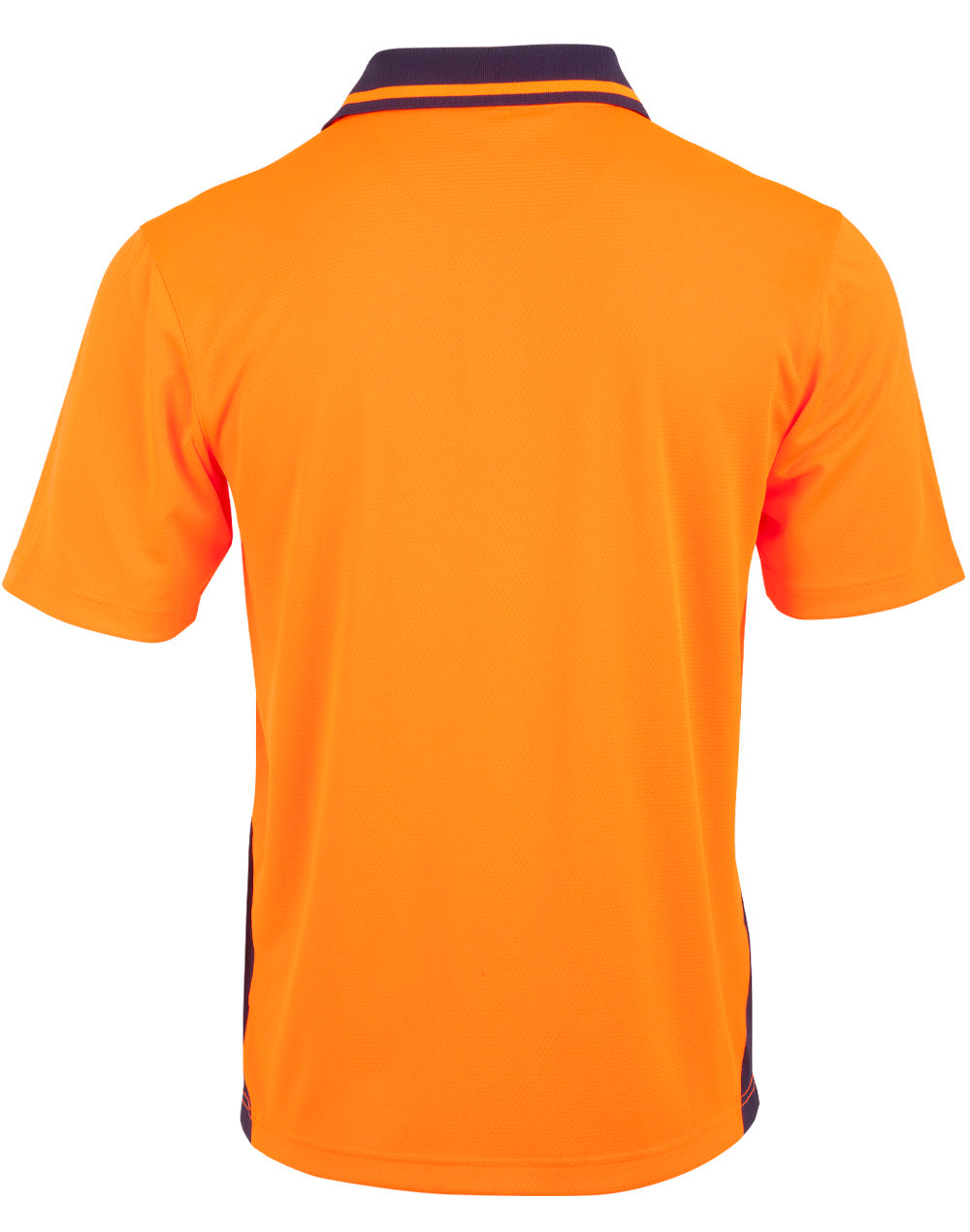 Unisex Hi-Vis Bamboo Charcoal Ss Polo - Orange/Navy - Back