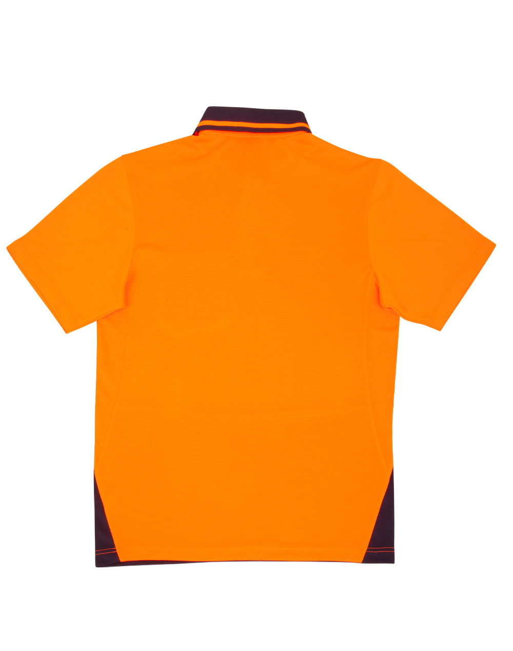 Unisex Hi-Vis Bamboo Charcoal Ss Polo - Orange/Navy - Back