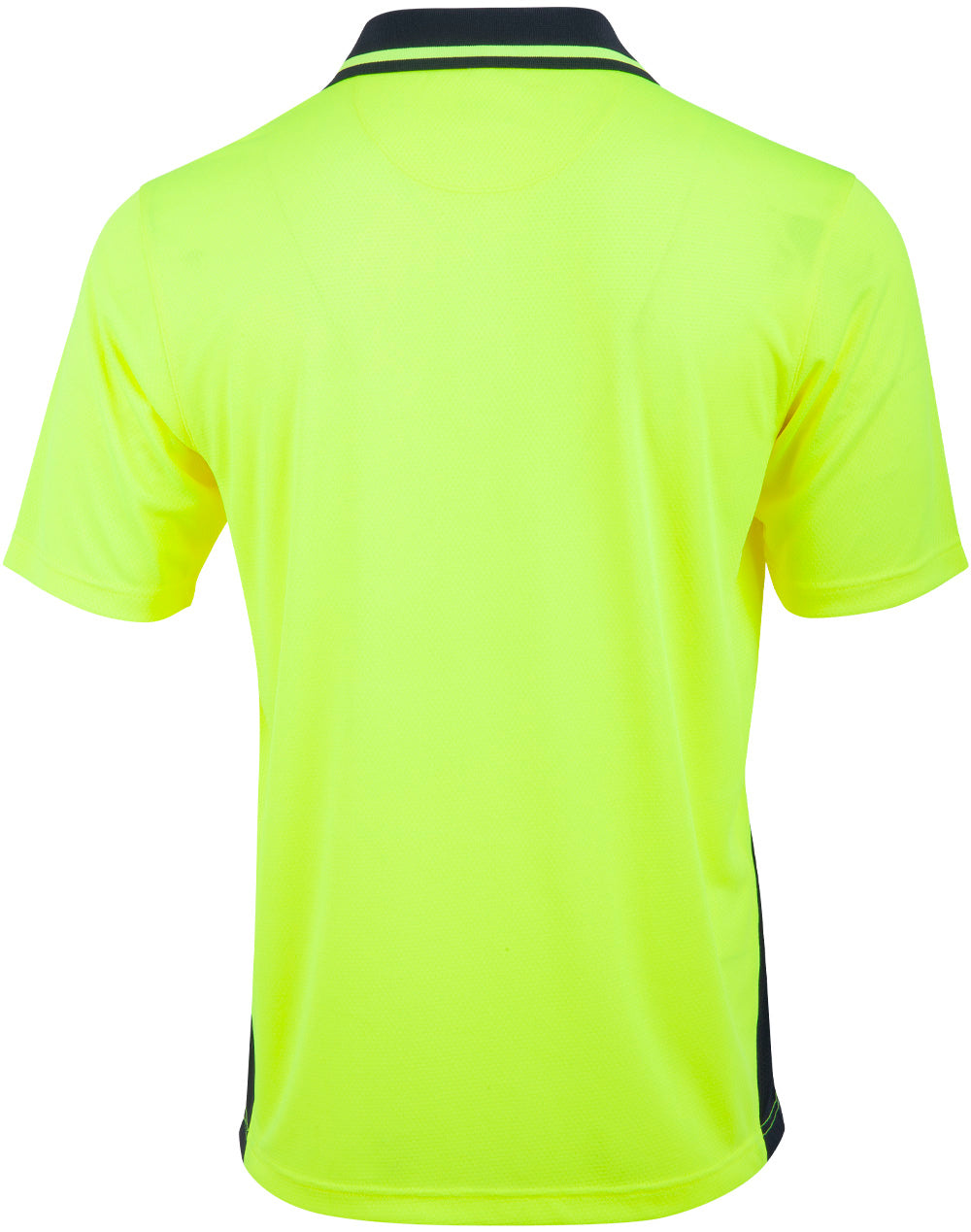 Unisex Hi-Vis Bamboo Charcoal Ss Polo - Yellow/Navy - Back