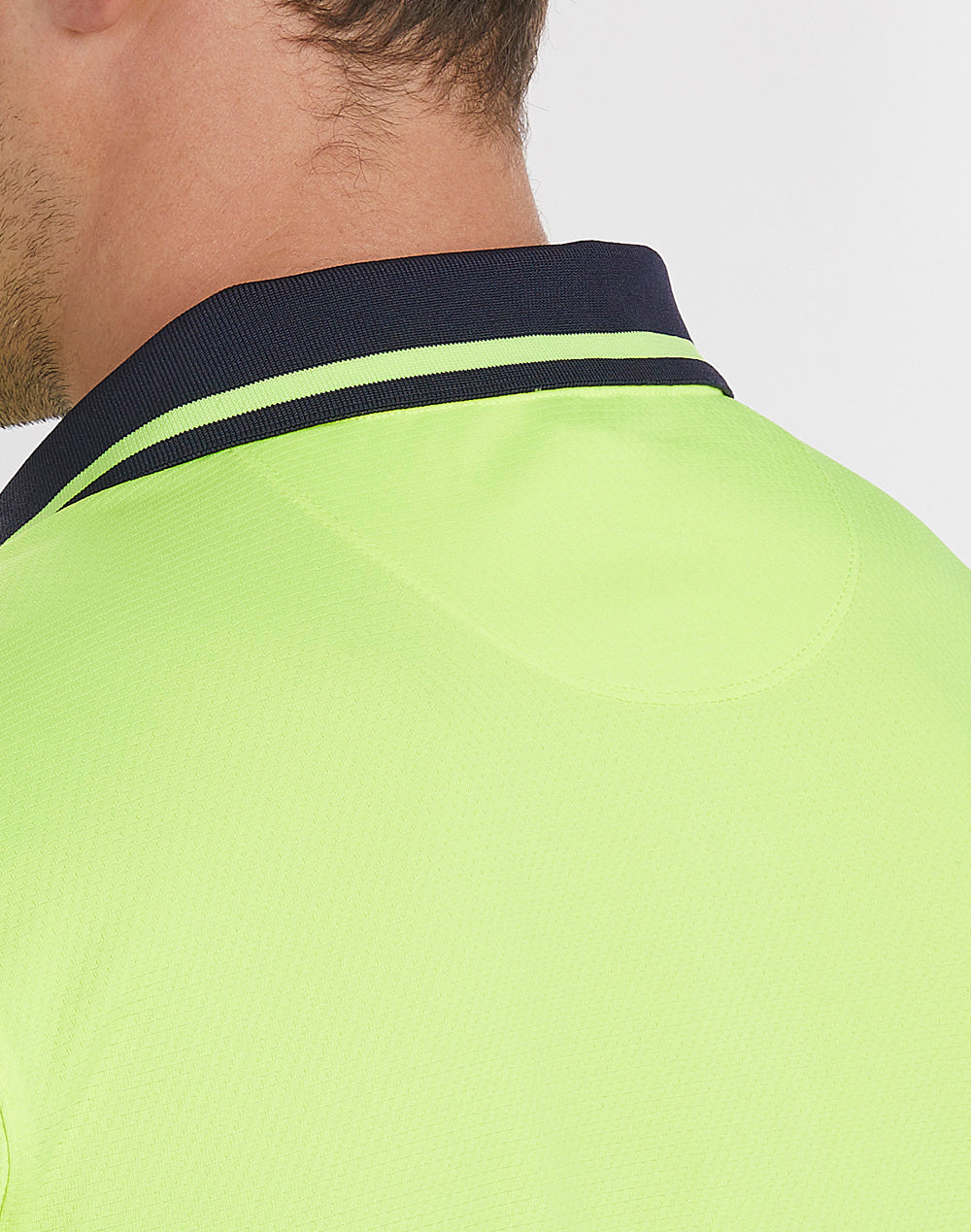 Unisex Hi-Vis Bamboo Charcoal Ss Polo - Yellow/Navy - Back