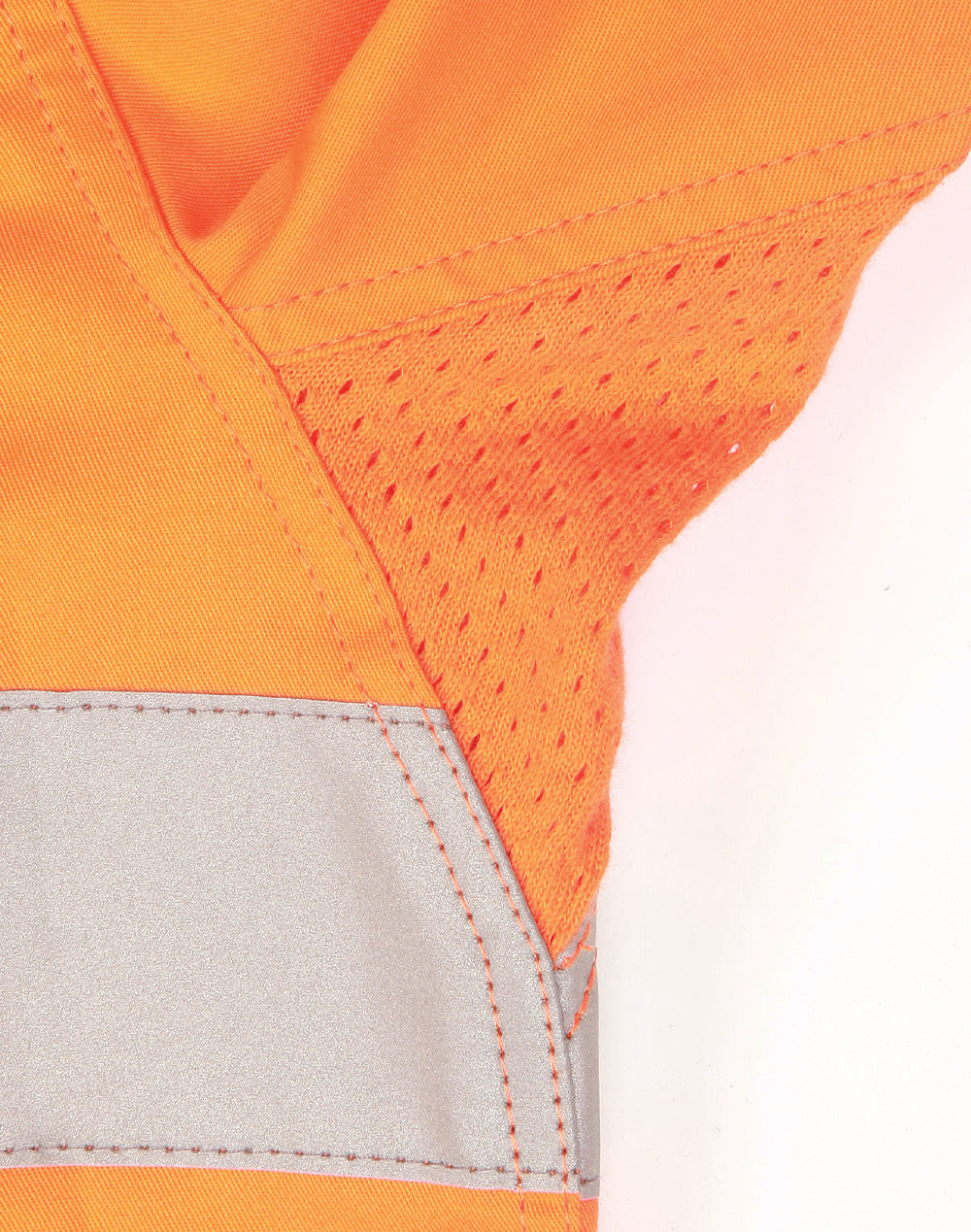 Unisex Hi-Vis Cool-Breeze Safety Ls Shirt (Generic Tape) - Orange/Navy - View