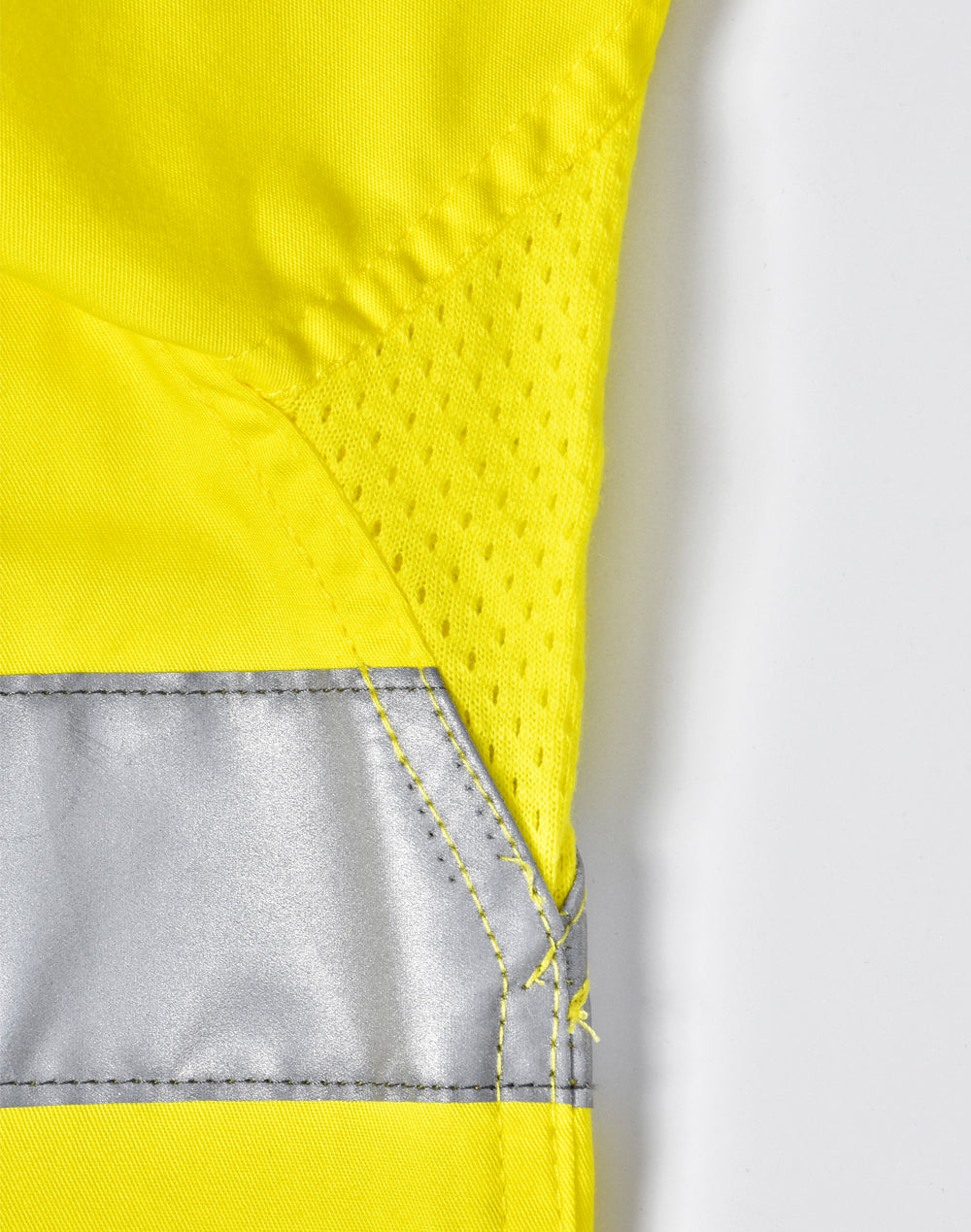 Unisex Hi-Vis Cool-Breeze Safety Ls Shirt (Generic Tape) - Yellow/Navy - View