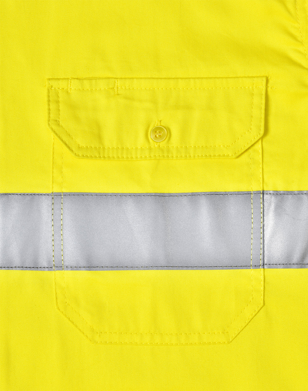 Unisex Hi-Vis Cool-Breeze Safety Ls Shirt (Generic Tape) - Yellow/Navy - View