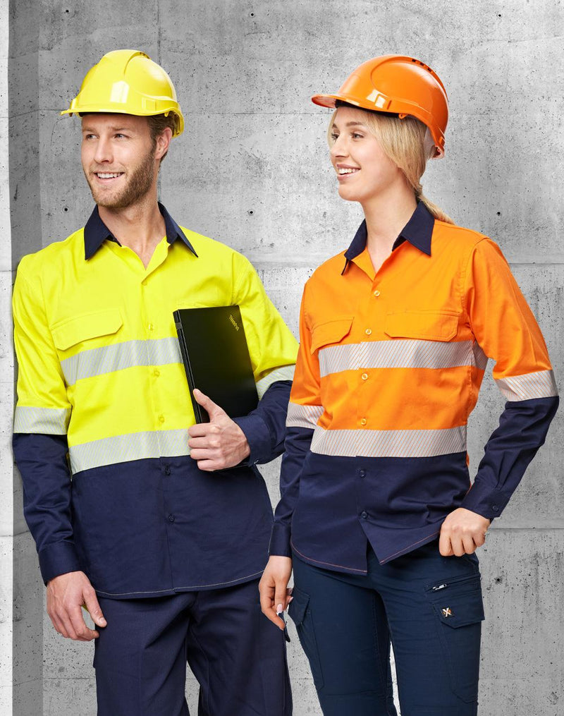 Unisex Hi-Vis Cool-Breeze Safety Ls Shirt (Segmented Tape)