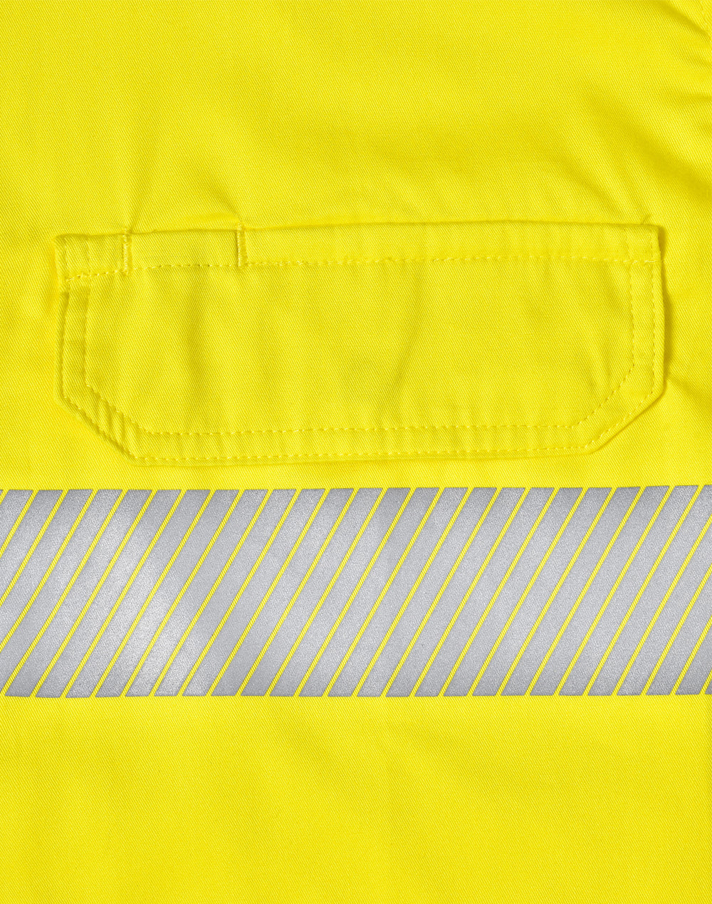 Unisex Hi-Vis Cool-Breeze Safety Ls Shirt (Segmented Tape) - Yellow/Navy - View