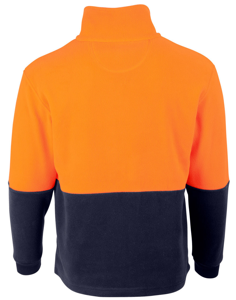 Hi-Vis Polar Fleece Zip Jacket - Orange/Navy - Back