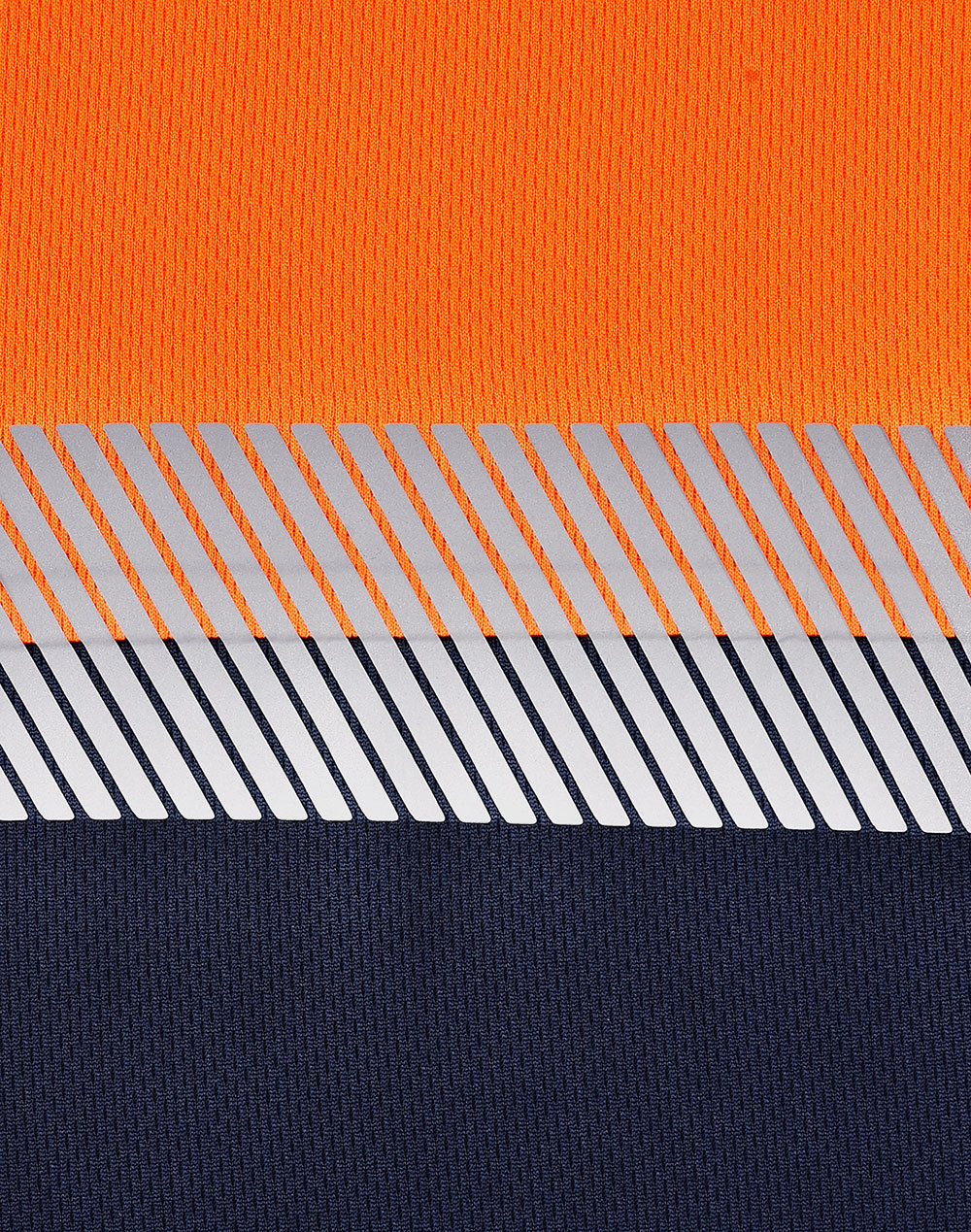 Unisex Cooldry® Segmented Ls Polo - Orange/Navy - View