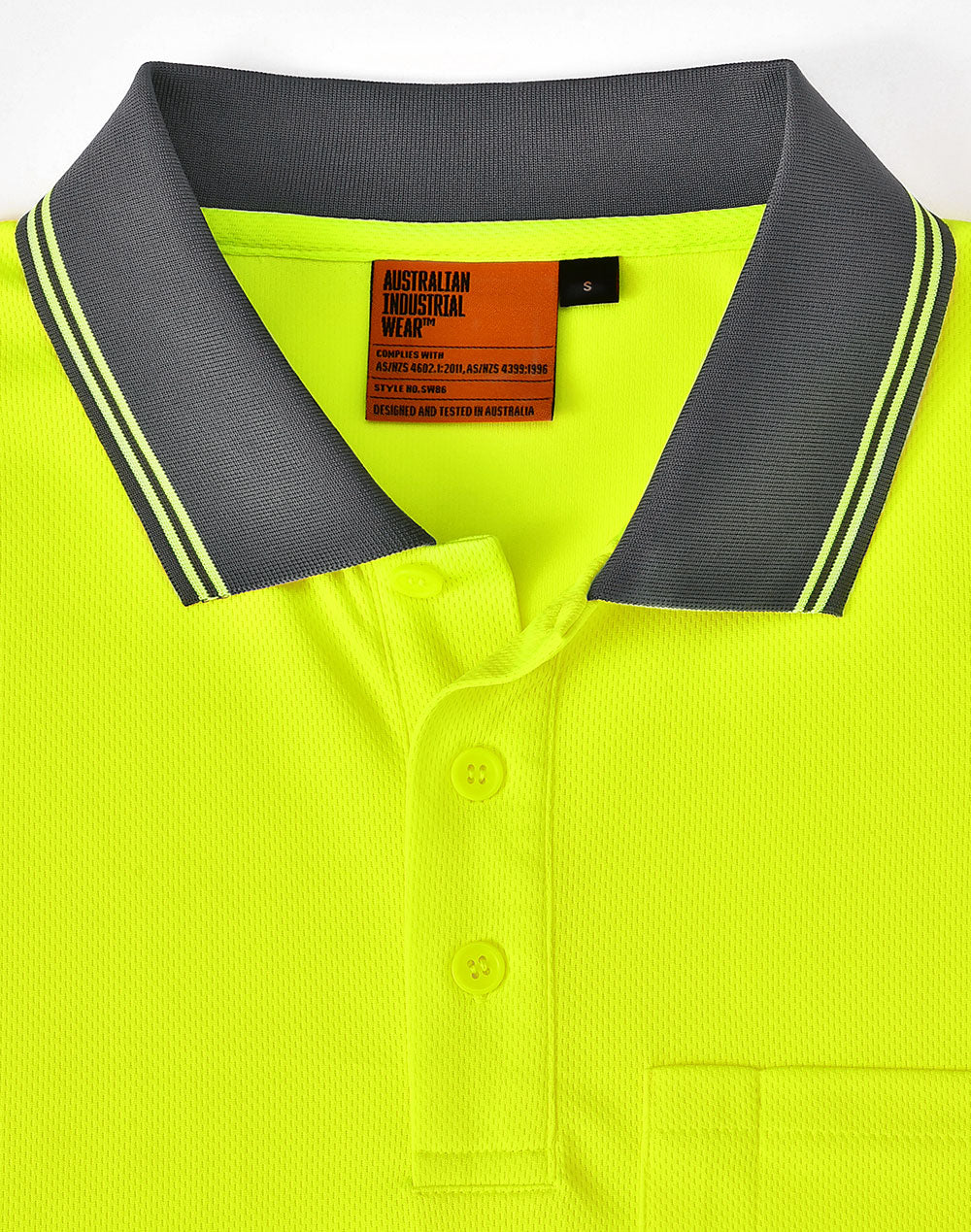 Unisex Cooldry® Segmented Ls Polo - Yellow/Charcoal - View