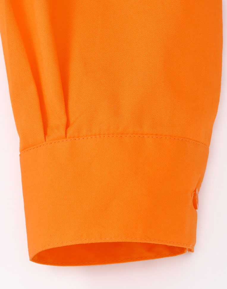 Unisex Hi-Vis Cool Breeze Closed Front Ls Shirt With Perforated Tape - Orange - View