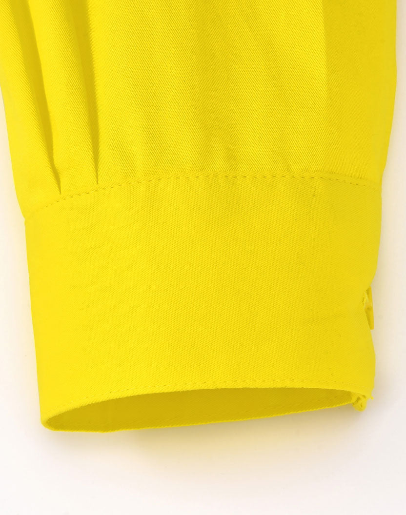 Unisex Hi-Vis Cool Breeze Closed Front Ls Shirt With Perforated Tape - Yellow - View
