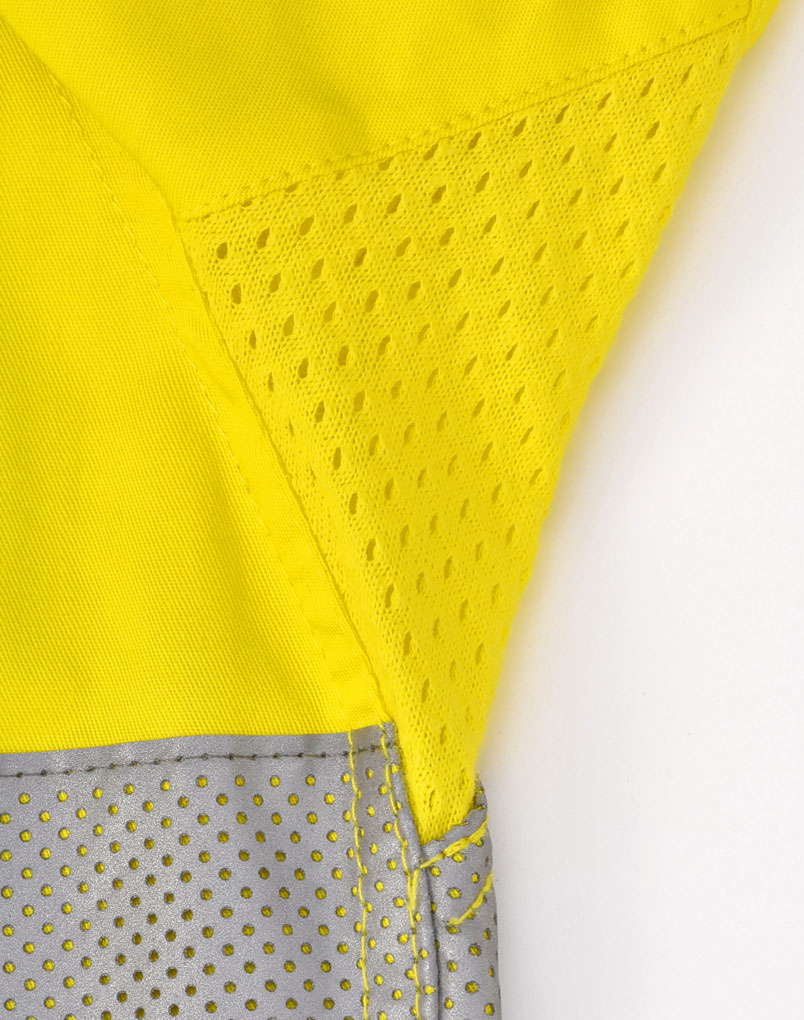Unisex Hi-Vis Cool Breeze Closed Front Ls Shirt With Perforated Tape - Yellow - View