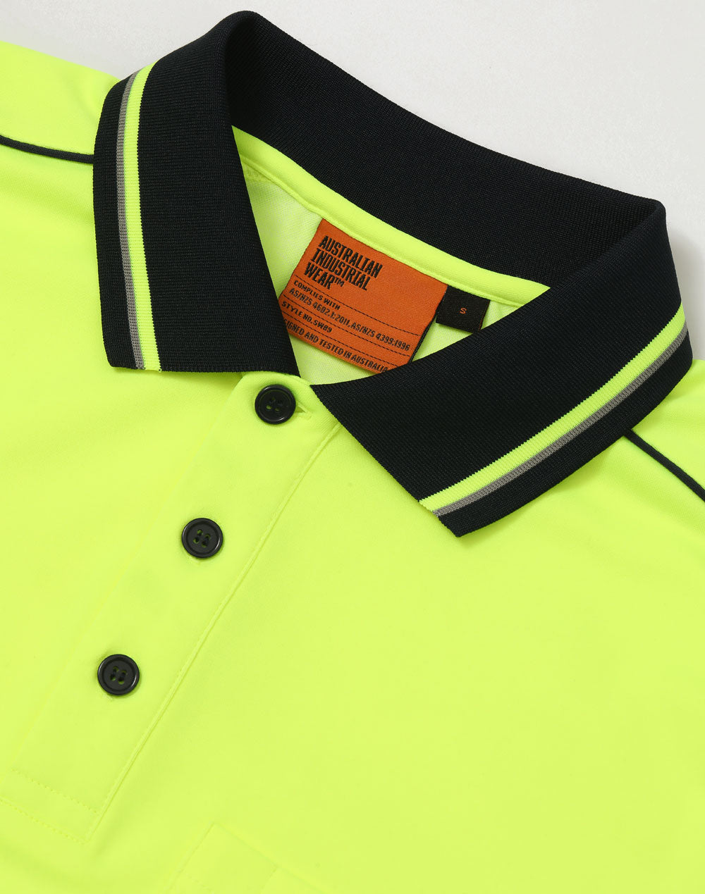 Hi-Vis Sustainable Cool-Breeze Safety Polo - Yellow/Navy - View