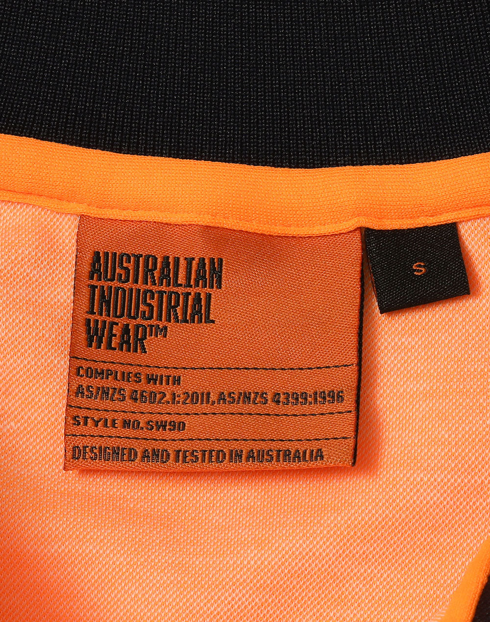 Hi-Vis Sustainable Cool-Breeze Safety Polo - Orange/Navy - View