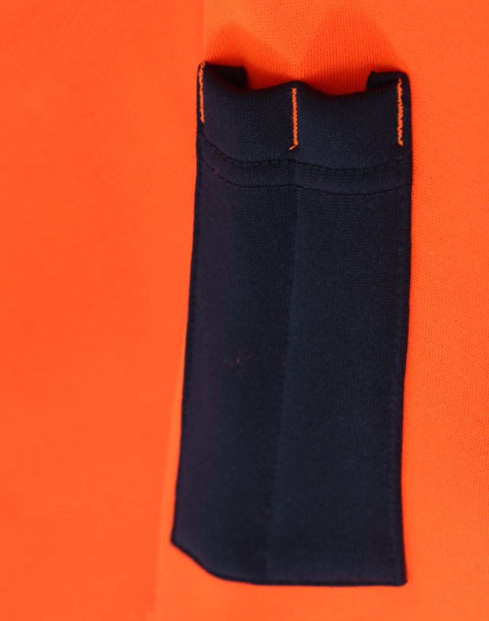 Hi-Vis Two Tone Water Resistant Fleece Hoodie - Orange/Navy - View