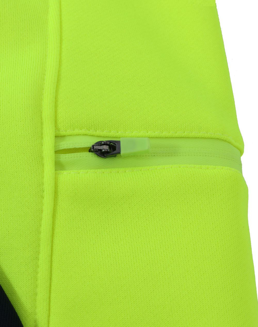 Hi-Vis Two Tone Water Resistant Fleece Hoodie - Yellow/Navy - View