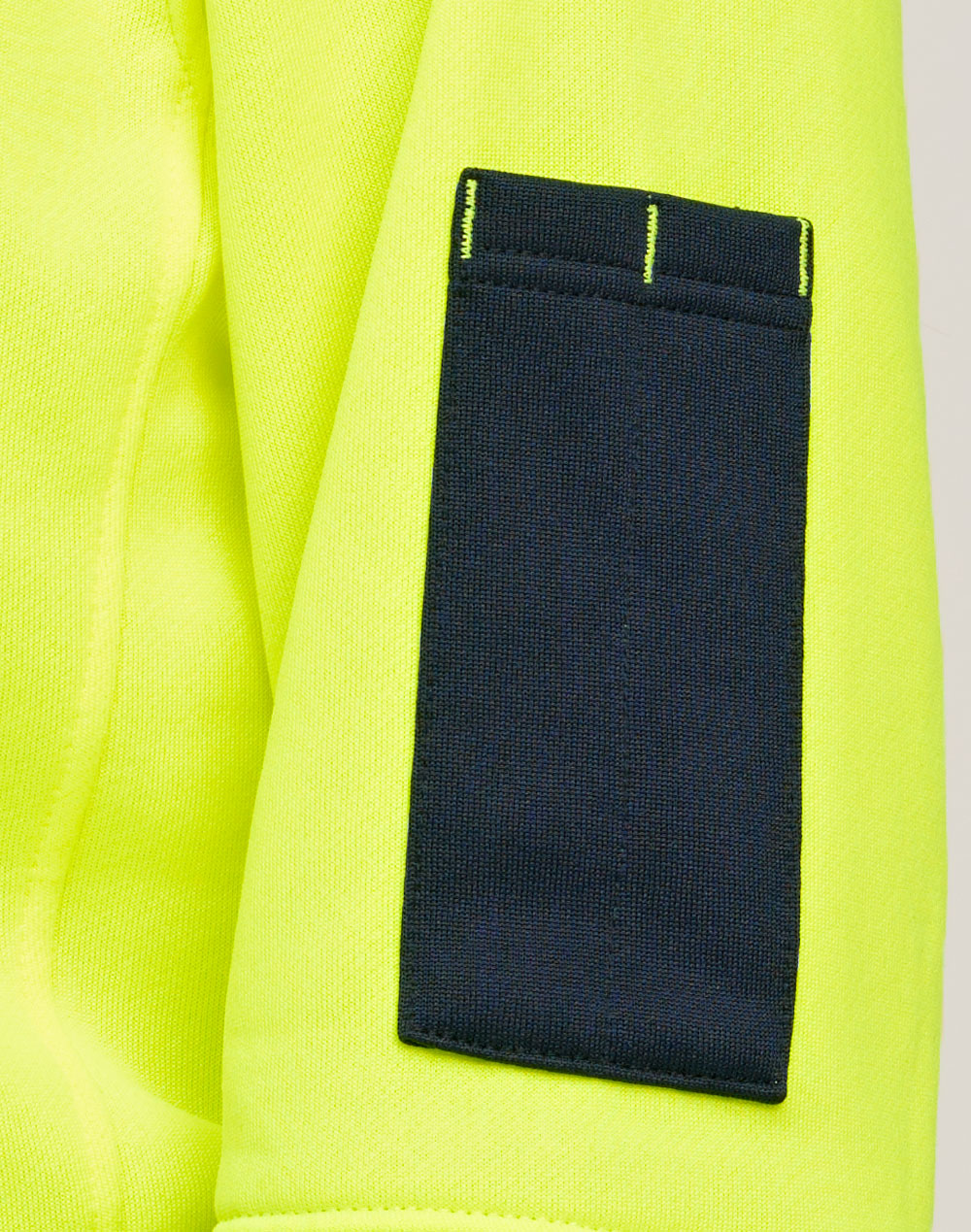 Hi-Vis Two Tone Water Resistant Fleece Hoodie - Yellow/Navy - View