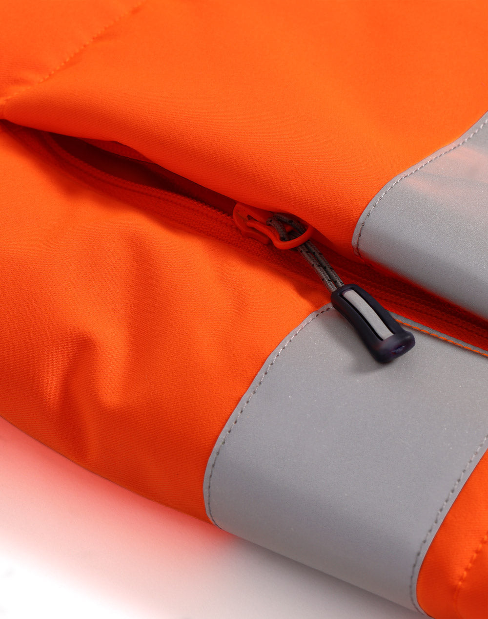 Unisex Hi-Vis Hooded Puffer Vest - Orange/Navy - View