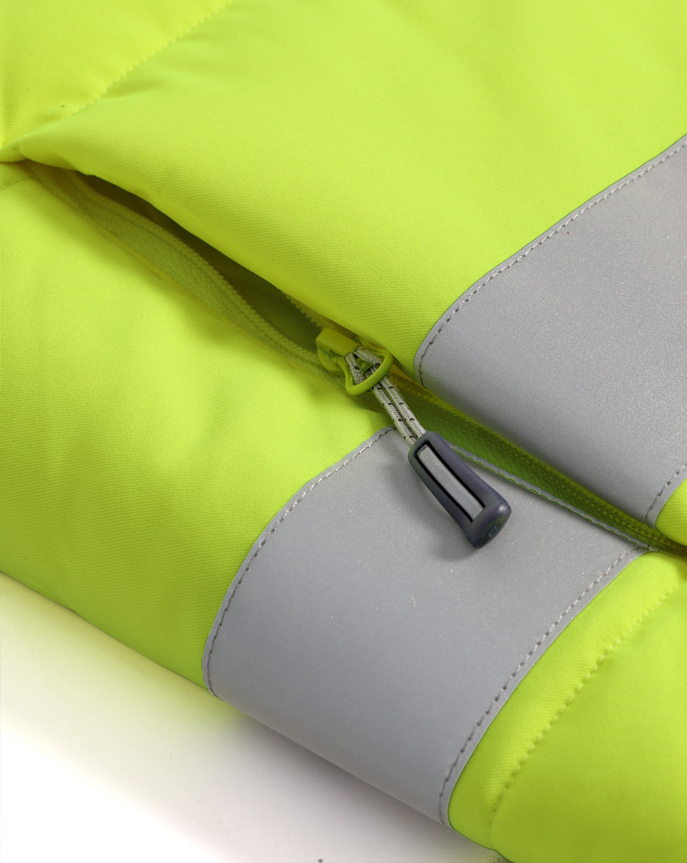 Unisex Hi-Vis Hooded Puffer Vest - Yellow/Navy - View