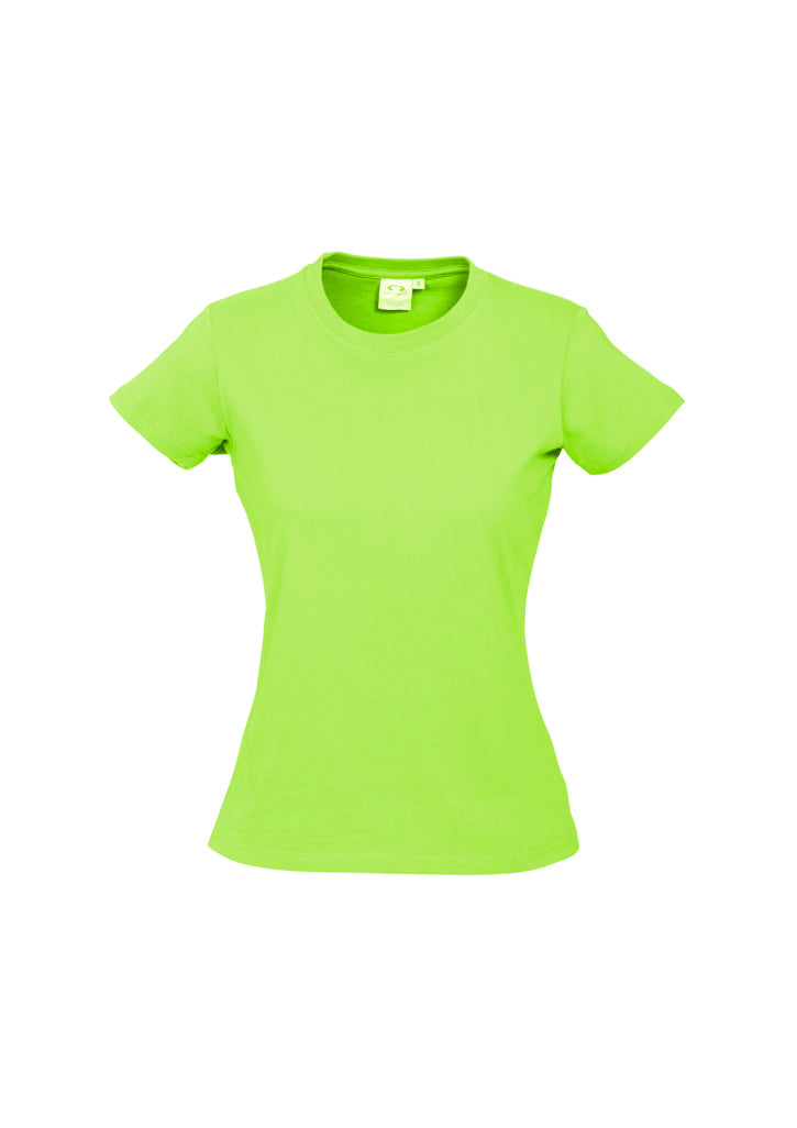 Ice Womens Short Sleeve Tee - Fluoro Yellow/Lime - Front