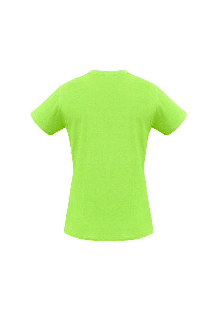 Ice Womens Short Sleeve Tee - Fluoro Yellow/Lime - Back