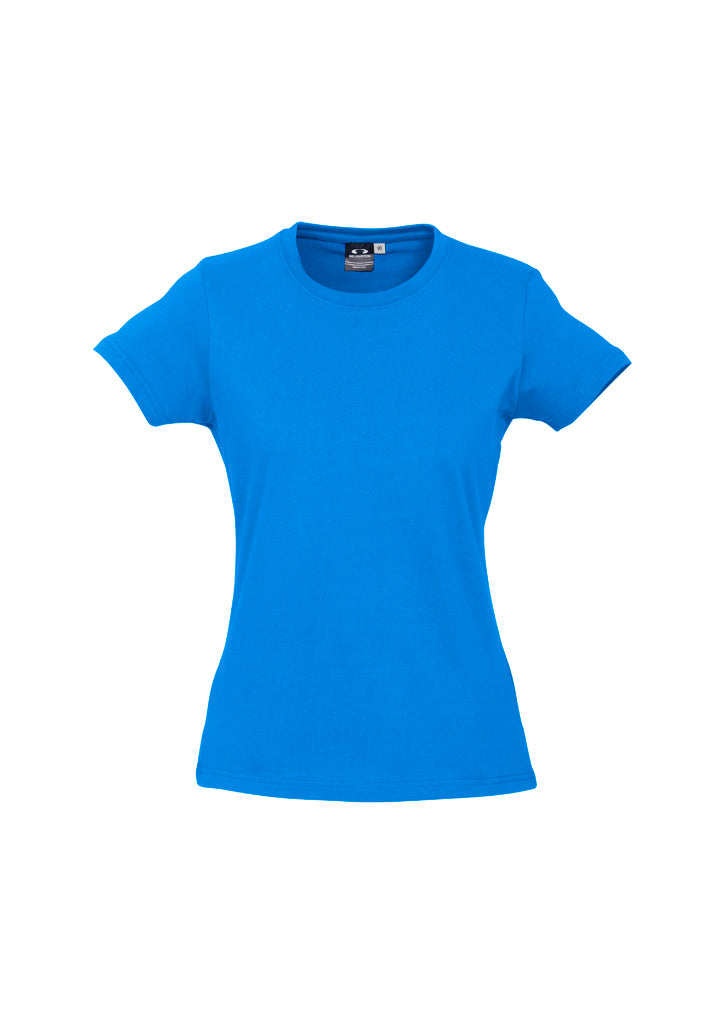 Ice Womens Short Sleeve Tee - Neon Cyan - Front