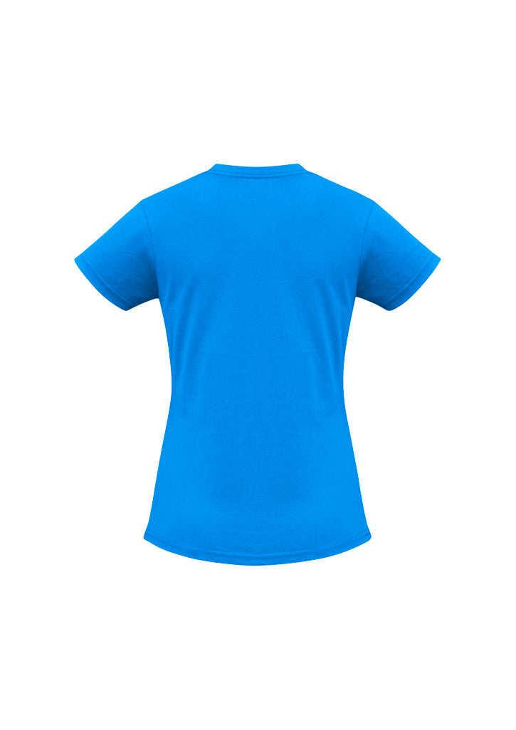 Ice Womens Short Sleeve Tee - Neon Cyan - Back