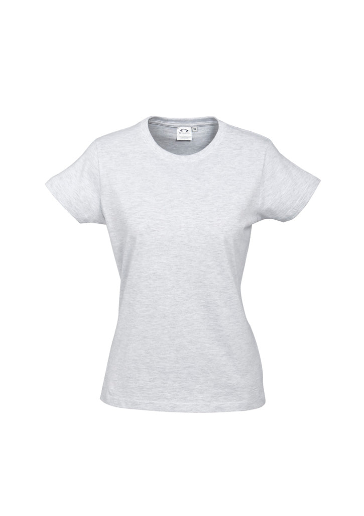 Ice Womens Short Sleeve Tee - Snow Marle - Front
